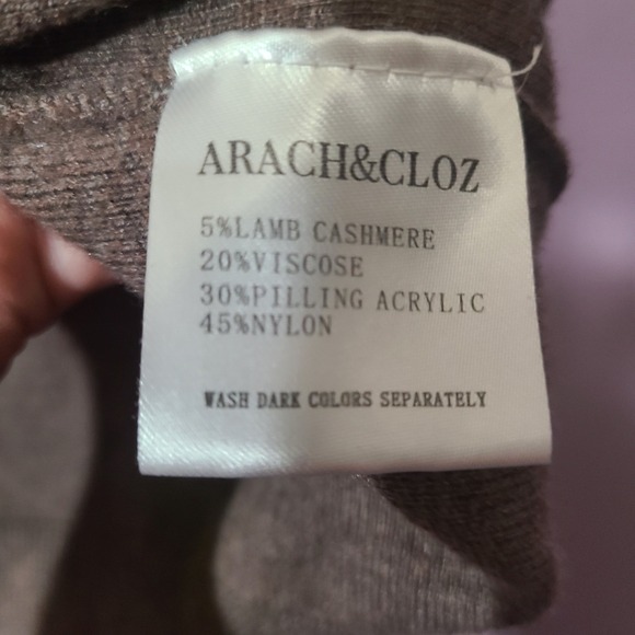 ARACH & CLOZ Women's Size M Cashmere Blend Mushroom Short Sleeve Knit Sweater - Picture 6 of 7